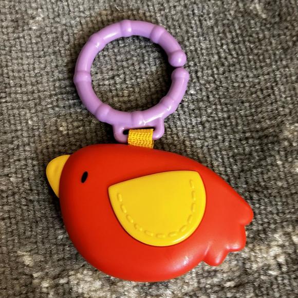 Fisher-Price Red Bird and Frog Rattle Take A Long Toys - Picture 2 of 5